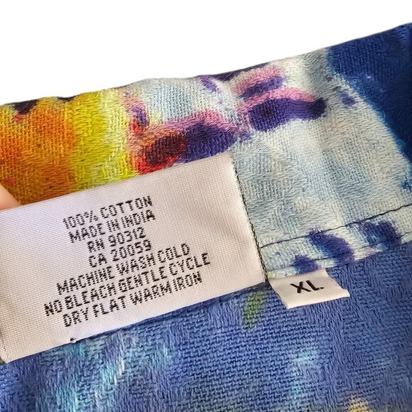 Michael Leu Womens Art To Wear, Bridge, Water, Cotton, Button Front, Gems, Sz XL - Picture 9 of 10